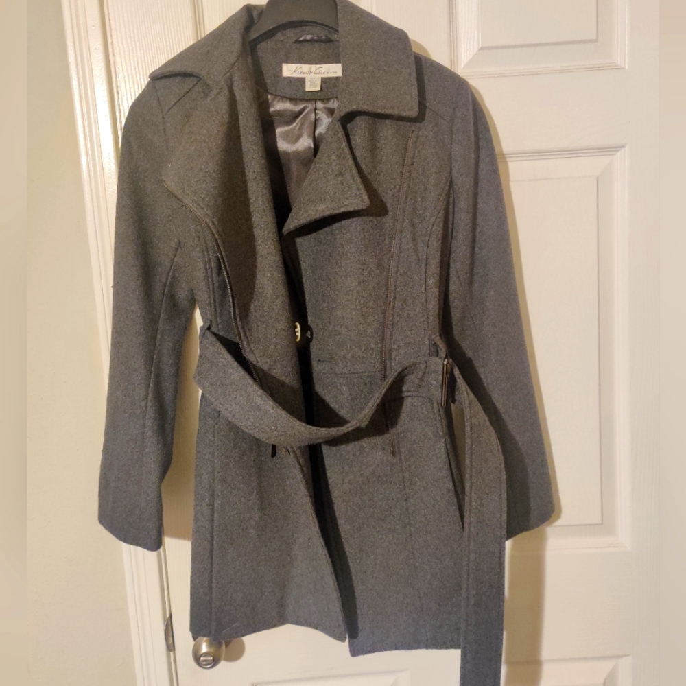 Women's Wool Grey Coat w/ Belt